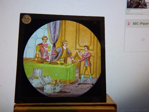 Antique glass magic lantern - antique,