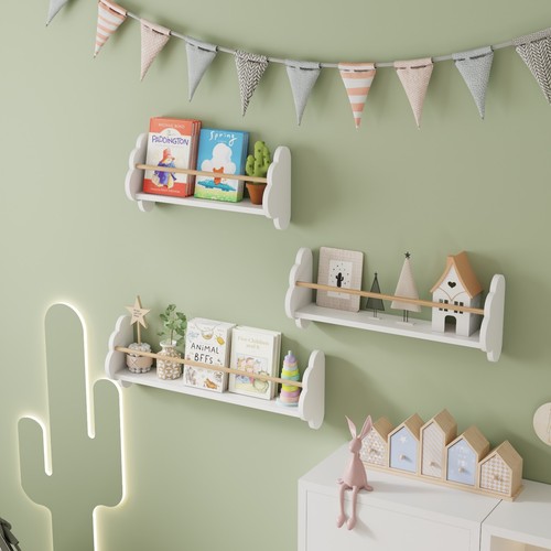 Nursery wall shelves floating - wall,