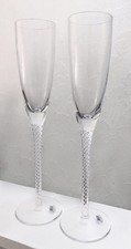 2 Stuart IONA Crystal Airtwist Flute Glasses | Millennium Edition | 32cm | RARE