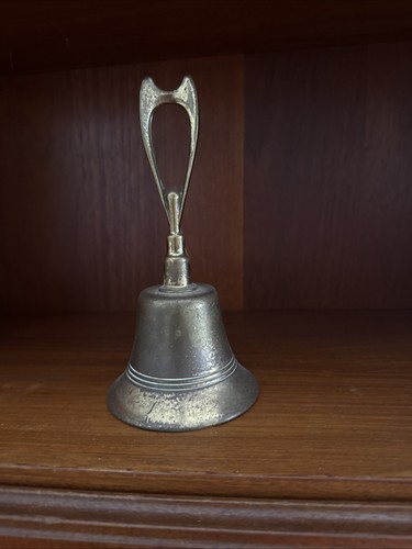 Old brass school playtime bell - old,