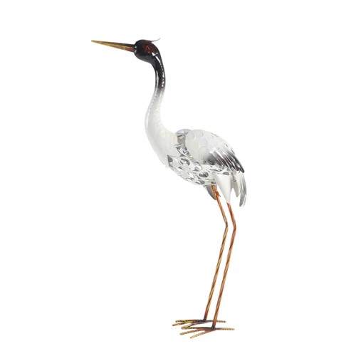 Metal heron sculpture - metal,