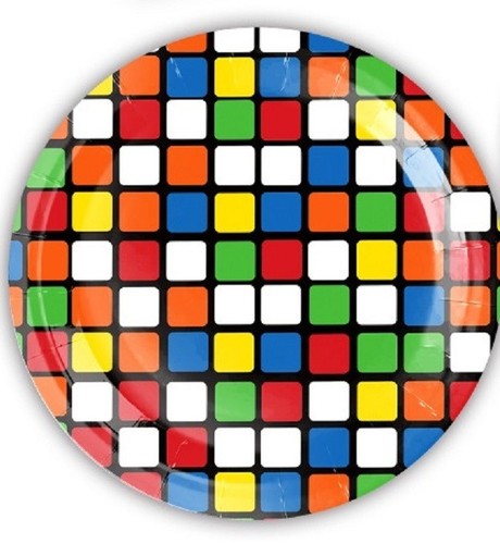 Twisty cube party plate puzzle - plate,