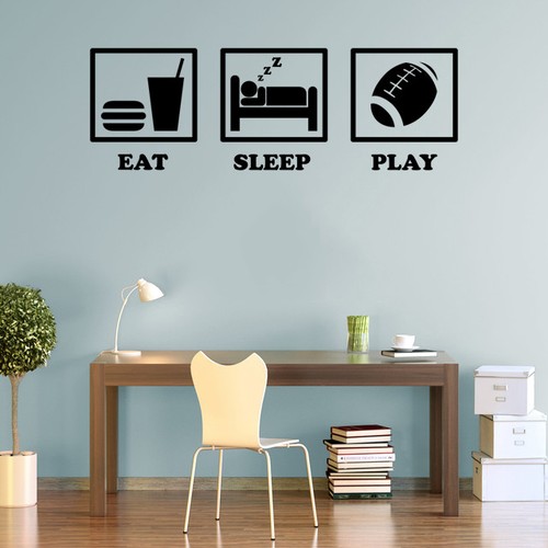 Eat sleep play rugby decals - rugby,
