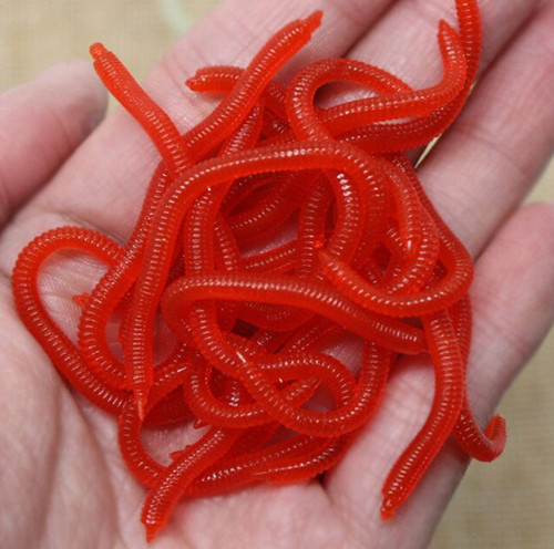 Lifelike red earthworm - 10,