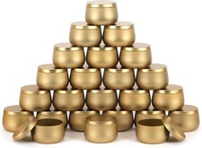 Set of 24 Metal Candle Tins