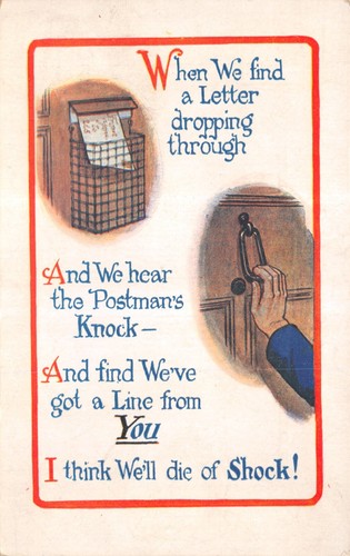 Old comic postcard letter - old,