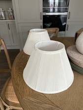 Laura Ashley Pair Of Fine Pleated Lampshades In Ivory 12 Inches