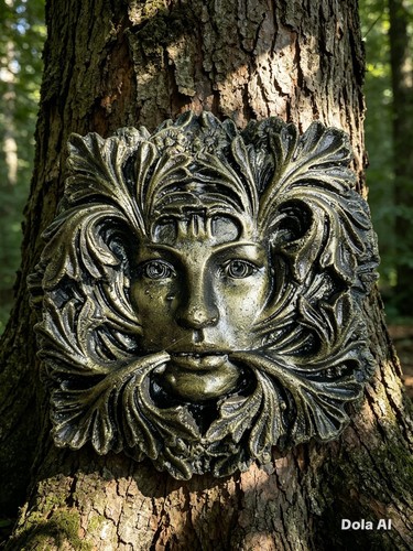 707 green man greenman - green, wall