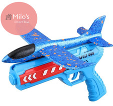 Airplane Launcher Toy Foam Throwing Glider Plane with Catapult Gun Game for Kids