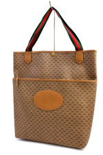 Gucci Vintage Tote Shoulder Handbag Purse Micro-GG Sherry Beige Large Authentic