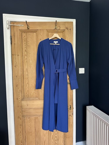 Cos blue wool crepe wrap - blue, wool-crepe