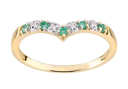 9ct yellow gold emerald - 9ct, &