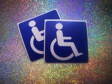 2x DISABLE BLUE BADGE DISABLED SIGN car window van vinyl decal/sticker