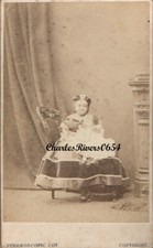 LONDON CDV LAVINIA WARREN & BABY BARNUM CIRCUS DWARF  #B8880