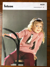 Falcon 00228 knitting pattern child's DK sweater with Owl & Pussycat motif