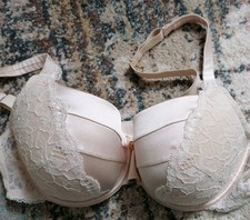 M&S ROSIE AUTOGRAPH LUXURY SILK & Lace BRA LACE TRIMS OPALINE 40A