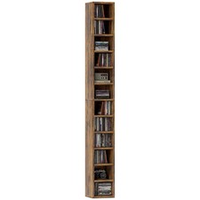 HOMCOM 204 CD Storage Tower, Tall Bookcase Bookshelf with 12 Cubes