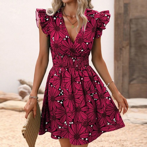 Women floral mini dress - mini,