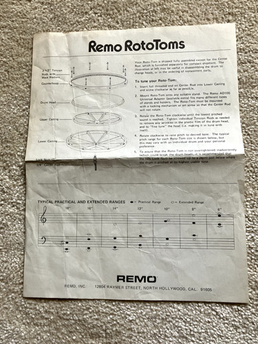 Vintage remo roto toms tuning - vintage,