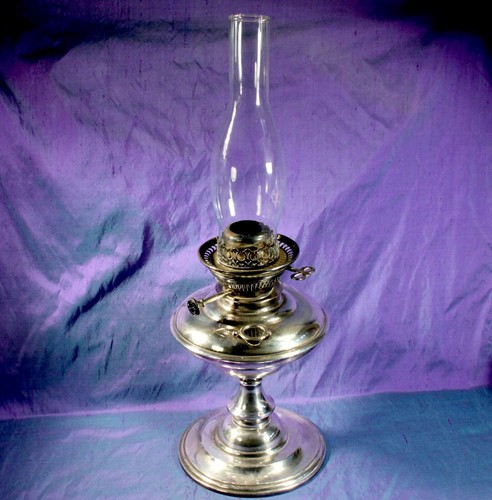 Antique oil lamp silver - antique,