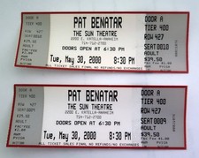 Two Pat Benatar Concert Ticket