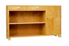 MID CENTURY SWEDISH BIRCH LOW OPEN BOOKCASE