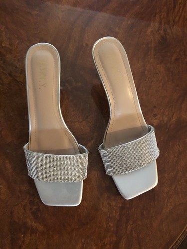 Crystal silver mule - crystal/silver,