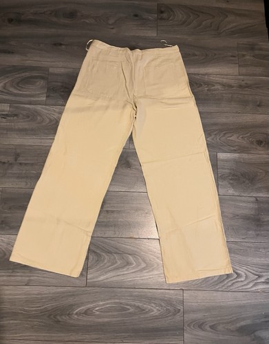 Beige linen trousers - trousers, women