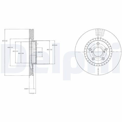 Front brake disc delphi bg9074 - disc,
