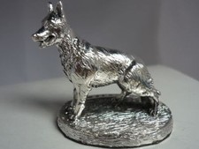 Hallmarked Sterling Silver German shepherd Dog statue