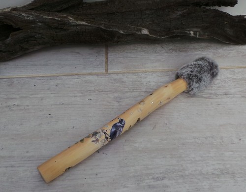 Crow shaman drumstick - shaman, drumstick: