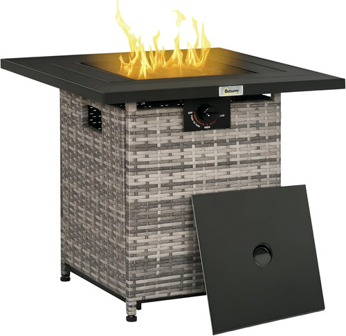 Outdoor rattan gas fire - fire, pit
