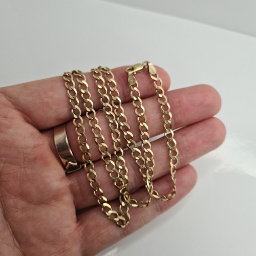 9ct solid gold curb chain - solid,