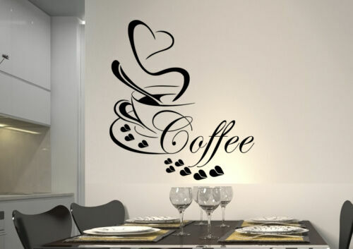 Wall decal coffee - , heart