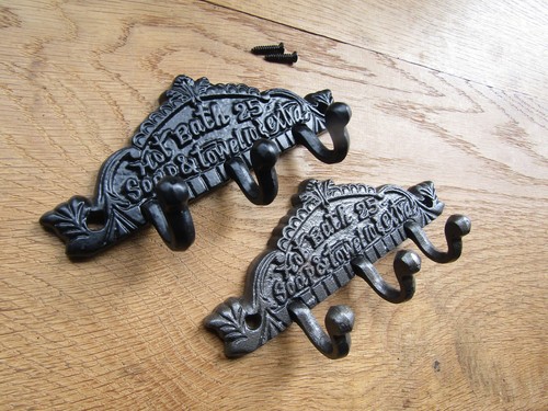 Rustic iron hook - , rail