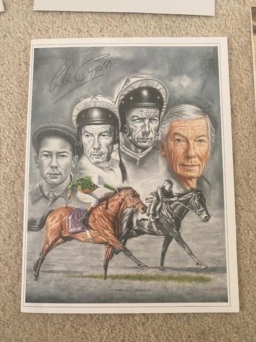 Lester piggott signed items - lester,