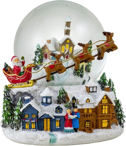 Santa reindeer flying over - santa,
