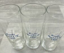 Rugby World Cup 95 Glasses 3x Tumblers Rugby Memorabilia Glassware 1995 WC