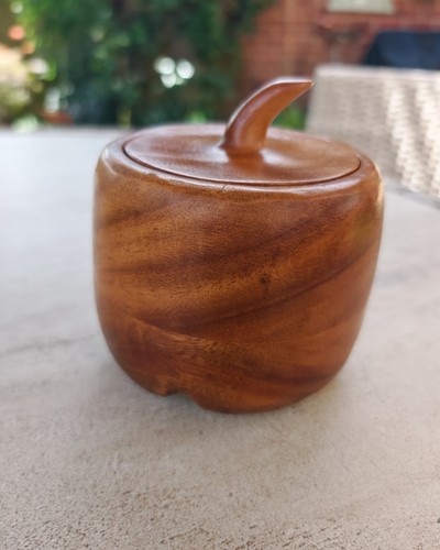 Vintage turned wood apple - vintage,