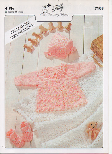 Teddy baby 4ply matinee - teddy,