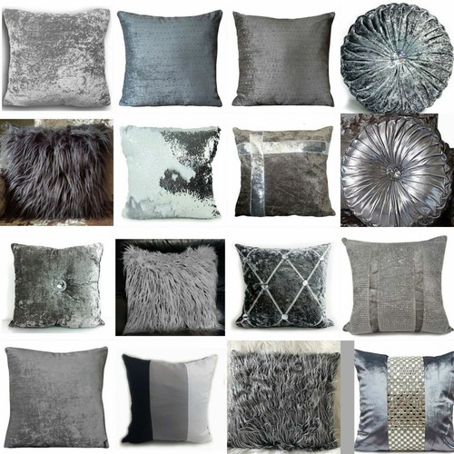 Silver grey cushions covers - grey,