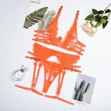 Women Sexy Bra Panty Garter Set Lingerie Underwear intimate Bodysuit Chain Strap