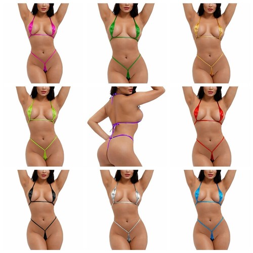 Women wet look bikini set - women's,
