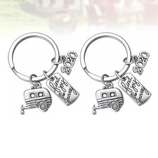  2 Pcs Keyring Chain Camper Keychain Keychaib Camping Trailer Accessories