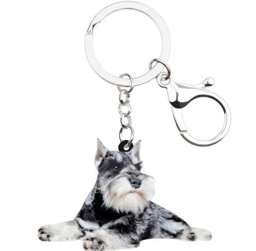 Schnauzer dog keyring acrylic - schnauzer,