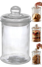 Glass Cookie Jar Kitchen Storage Biscuits Sweets Vintage Style  Air Tight Lid