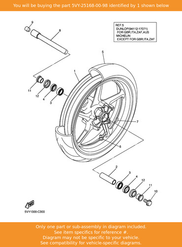Yamaha cast wheel front - cast, wheel,