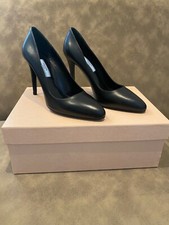 PRADA Black Leather Heels Size