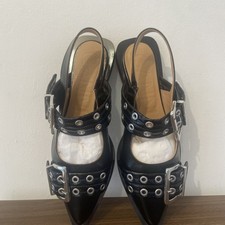 Ganni Black Feminine Buckle Ballerinas Never Worn Just Tried On