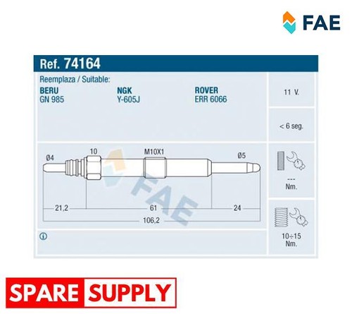 Glow plug for land - for,